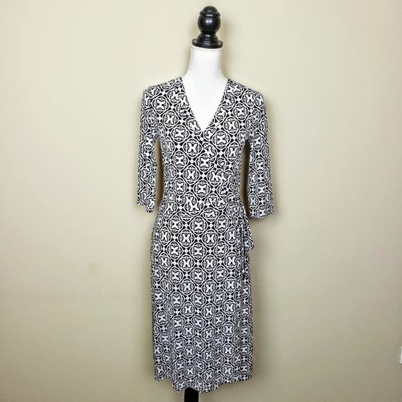 BISOU BISOU Dress, Black White V-Neck Career, 6 - Picture 2 of 8